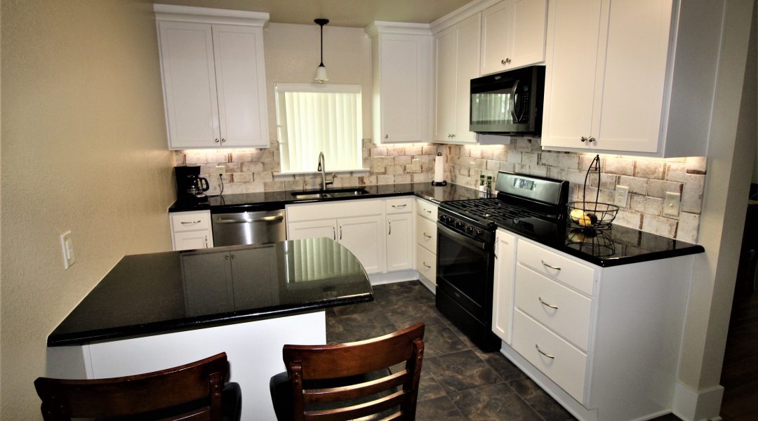 black and white kitchen