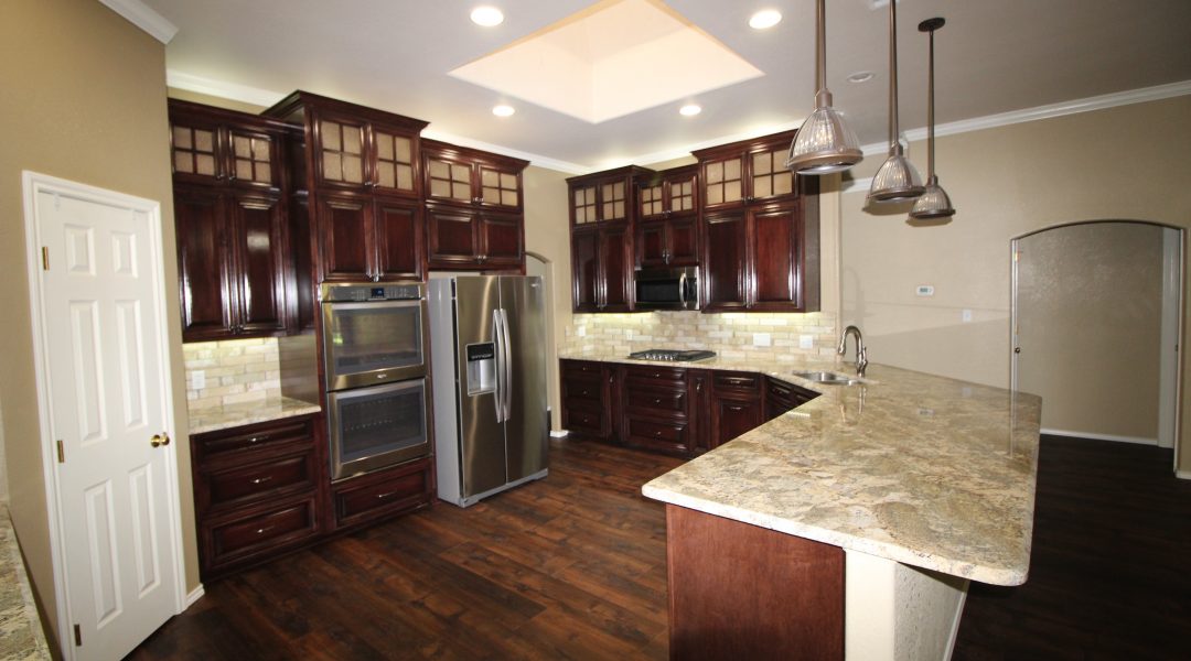 remodeled brown kitchen